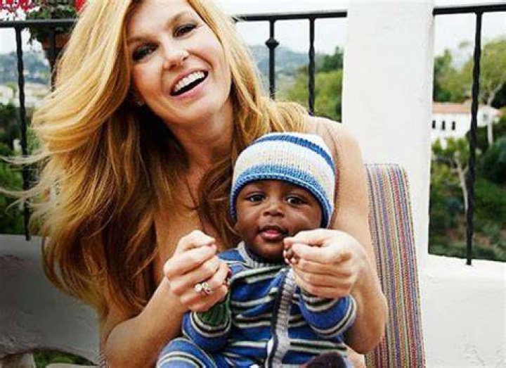 Connie Britton with her adopted son Eyob Britton in 2012