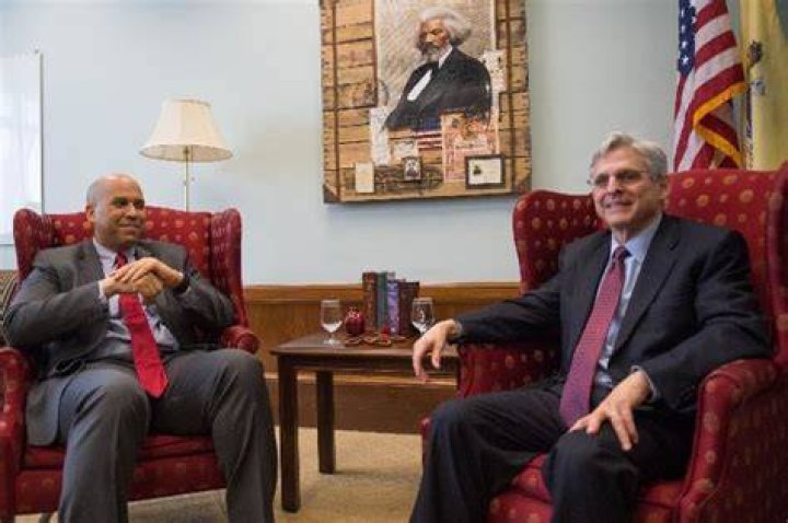 Cory Booker (Left) meeting Judge Garland in April 2016