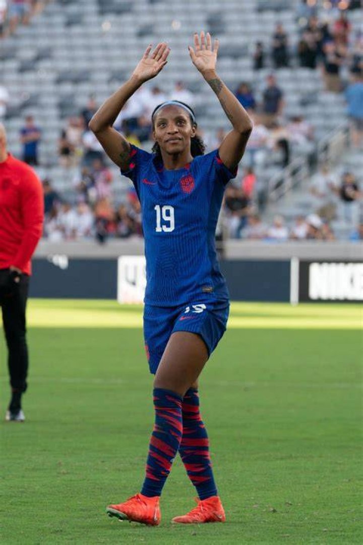 Crystal Dunn during a match as seen in June 2018
