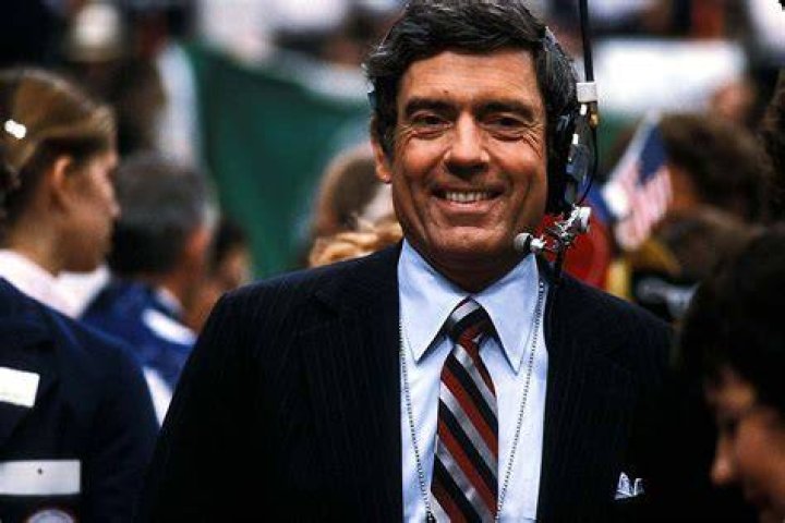 Dan Rather with CNBC's Squawk Box team in August 2016