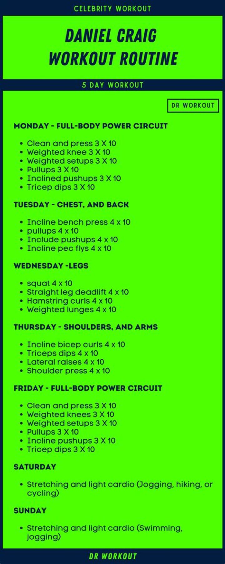 Daniel Craig Workout Routine
