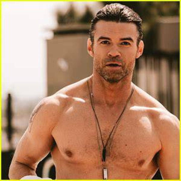 Daniel Gillies shirtless for a modeling photoshoot in 2015