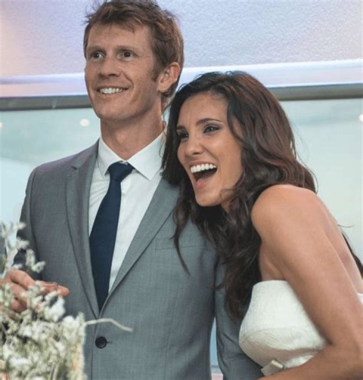 Daniela Ruah and David Olsen during their wedding in July 2014