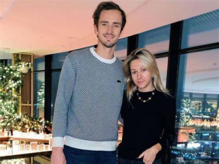 Daniil Medvedev with his wife as seen in September 2018