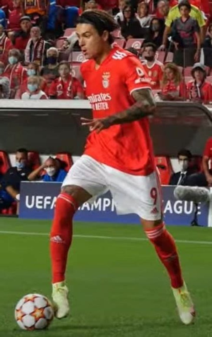 Darwin N&uacute;&ntilde;ez pictured while playing for Benfica in 2021