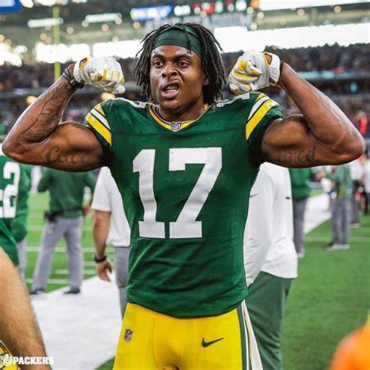 Davante Adams with the Green Bay Packers as seen while catching a pass during a game against the Washington Redskins on September 23, 2018
