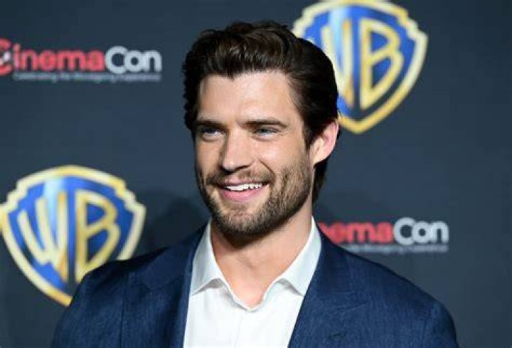 David Corenswet (Right) as seen while posing for the camera alongside Dylan McDermott at the San Vicente Bungalows in West Hollywood, California in February 2020