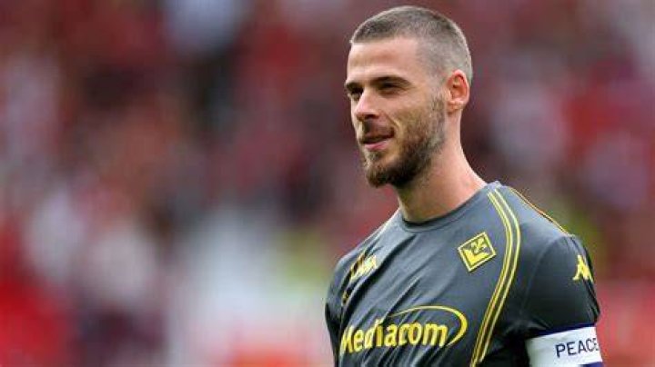 David de Gea during the intonation of the Spanish national anthem in a EURO 2016 match between Spain and Czech Republic on June 13, 2016