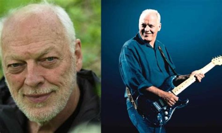 David Gilmour (Right) as seen in a black-and-white still with Pink Floyd drummer Nick Mason at Roger Waters The Wall Live show in London, England in May 2011