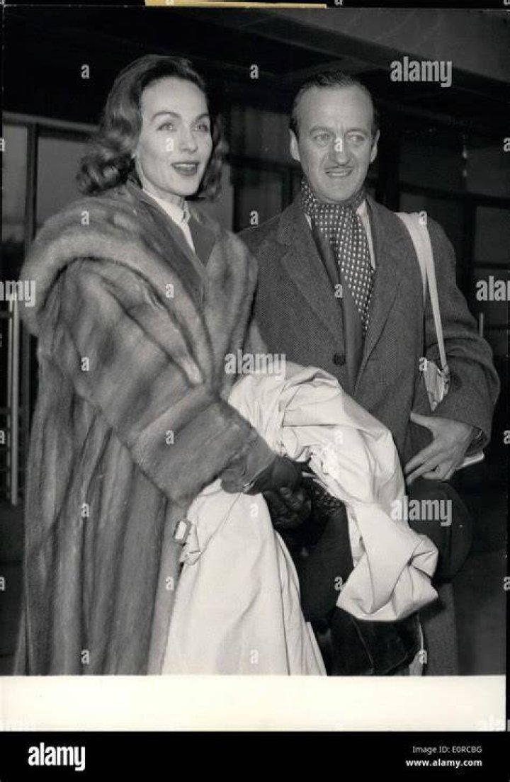 David Niven as photographed with his wife Hjördis Genberg in 1959