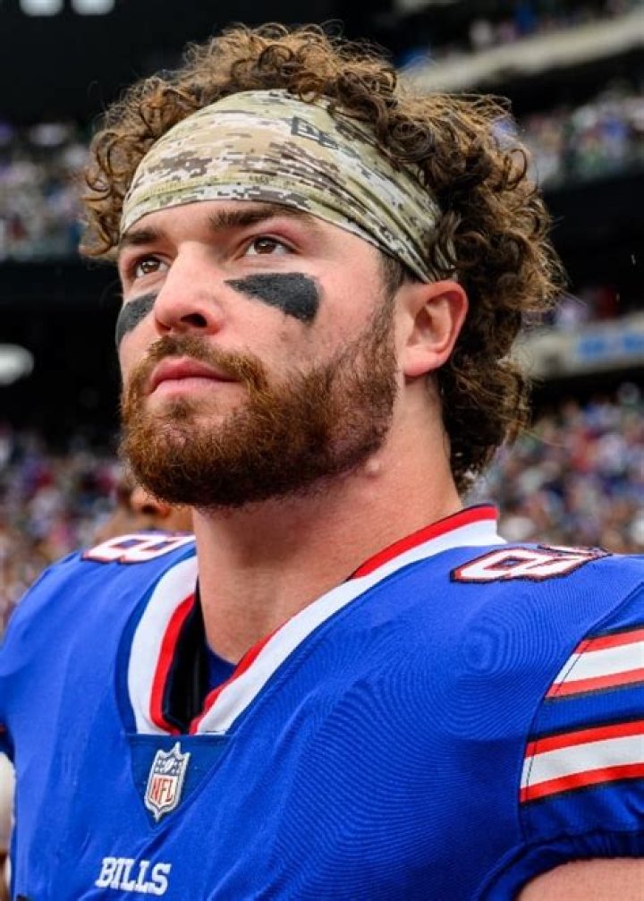 Dawson Knox as seen while smiling for a picture in Buffalo, New York in September 2022