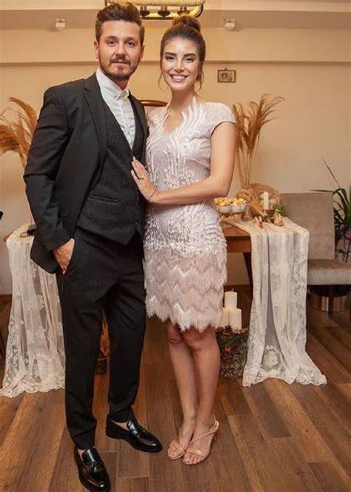 Deniz Baysal with her fiance, Barış Yurt&ccedil;u, at their engagement party in November 2018