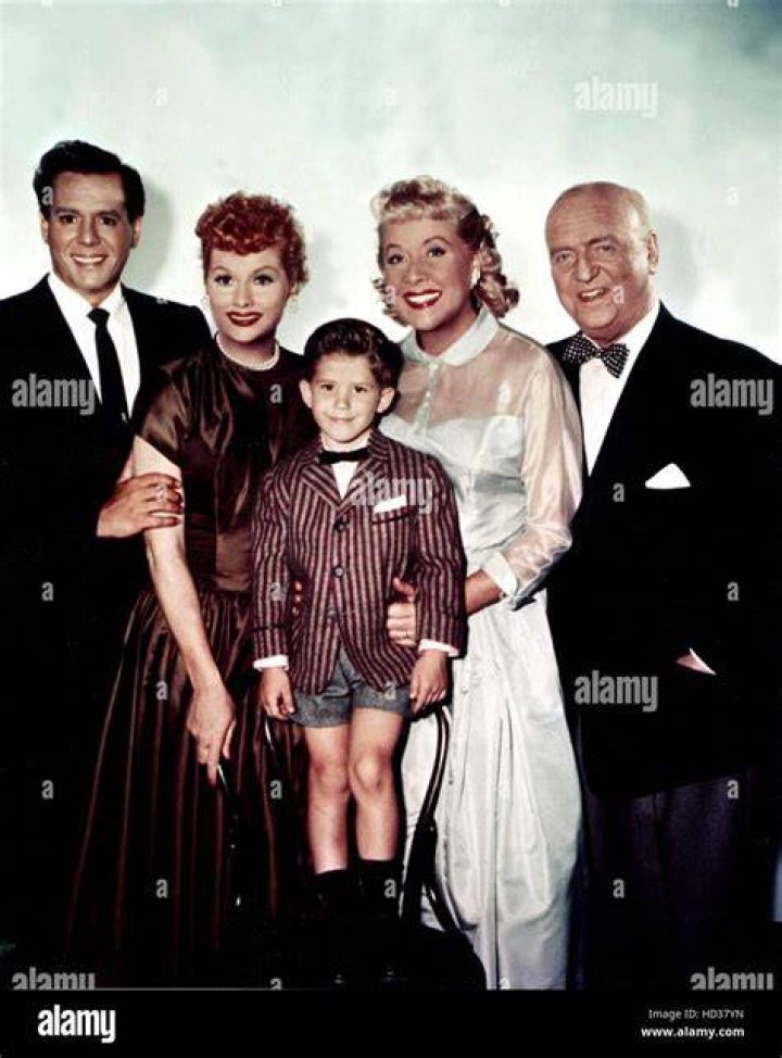 Desi Arnaz, Richard Keith, and Maurice Chevalier (right) as seen in the 1958 episode of The Lucy-Desi Comedy Hour titled Lucy Goes to Mexico
