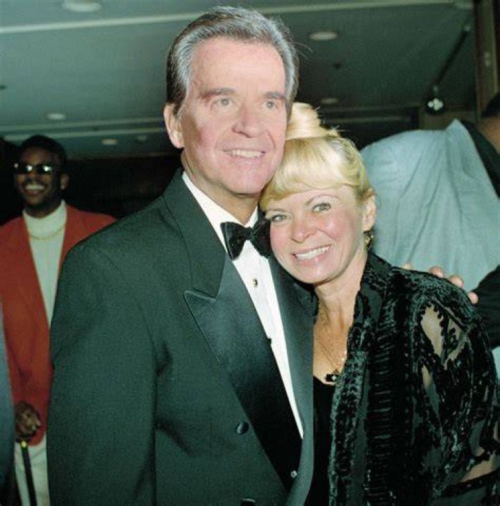 Dick Clark and Kari Wigton as seen in 1990