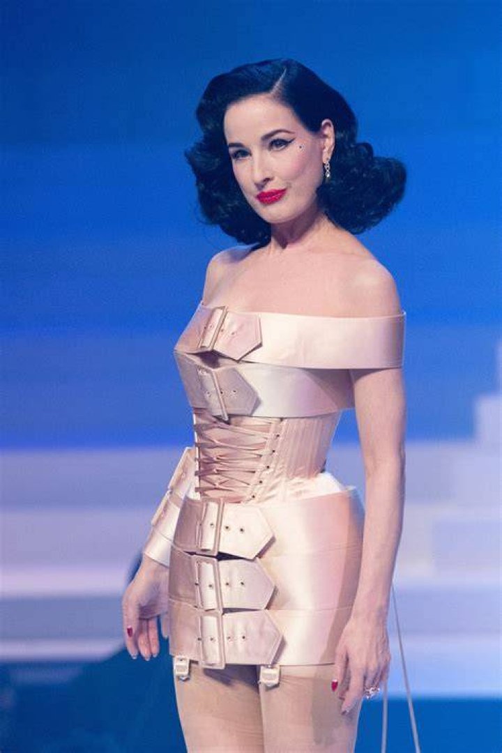 Dita Von Teese at Jean Paul Gaultier Show in Paris in January 2015