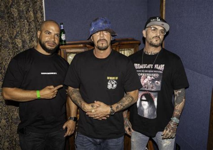 DJ Muggs (Center) with his friends as seen in April 2020