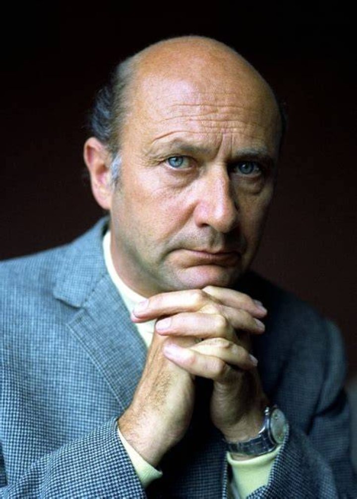 Donald Pleasence as seen in a black-and-white cropped screenshot from the trailer for the film 'Eye of the Devil'
