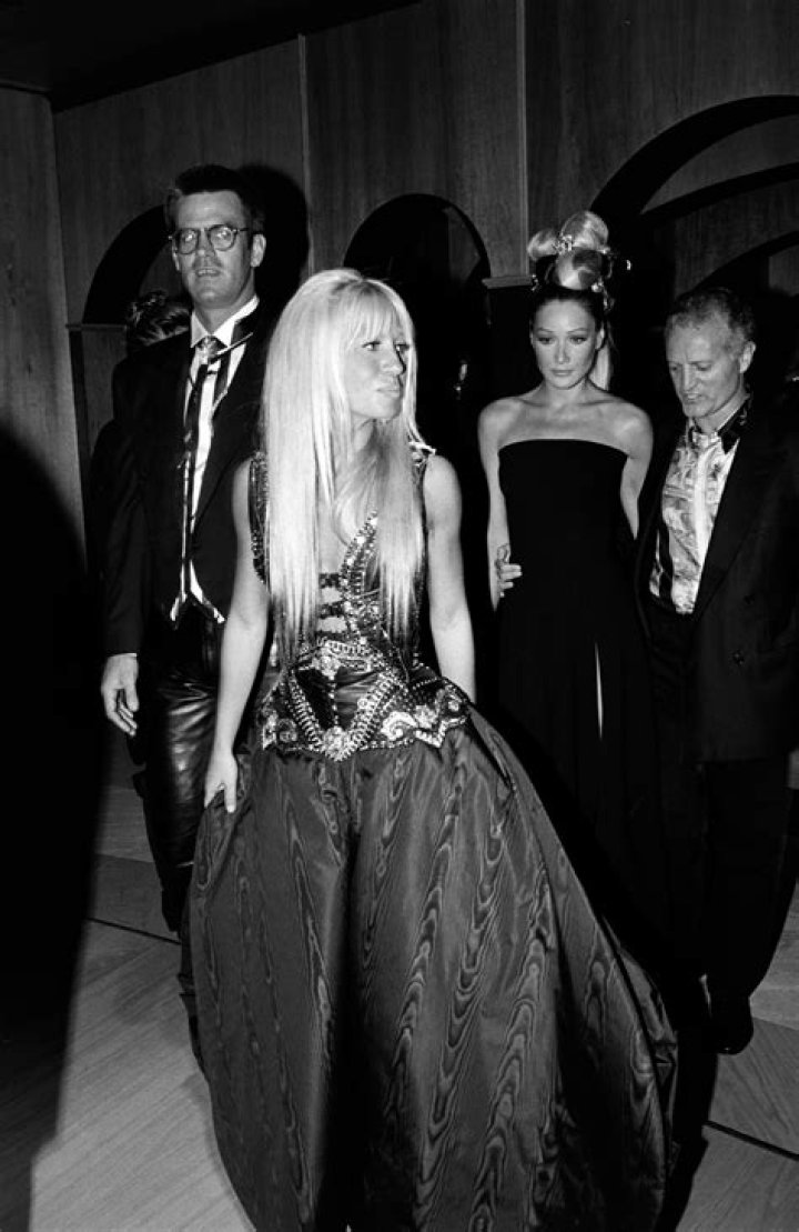 Donatella Versace as seen in a face close-up