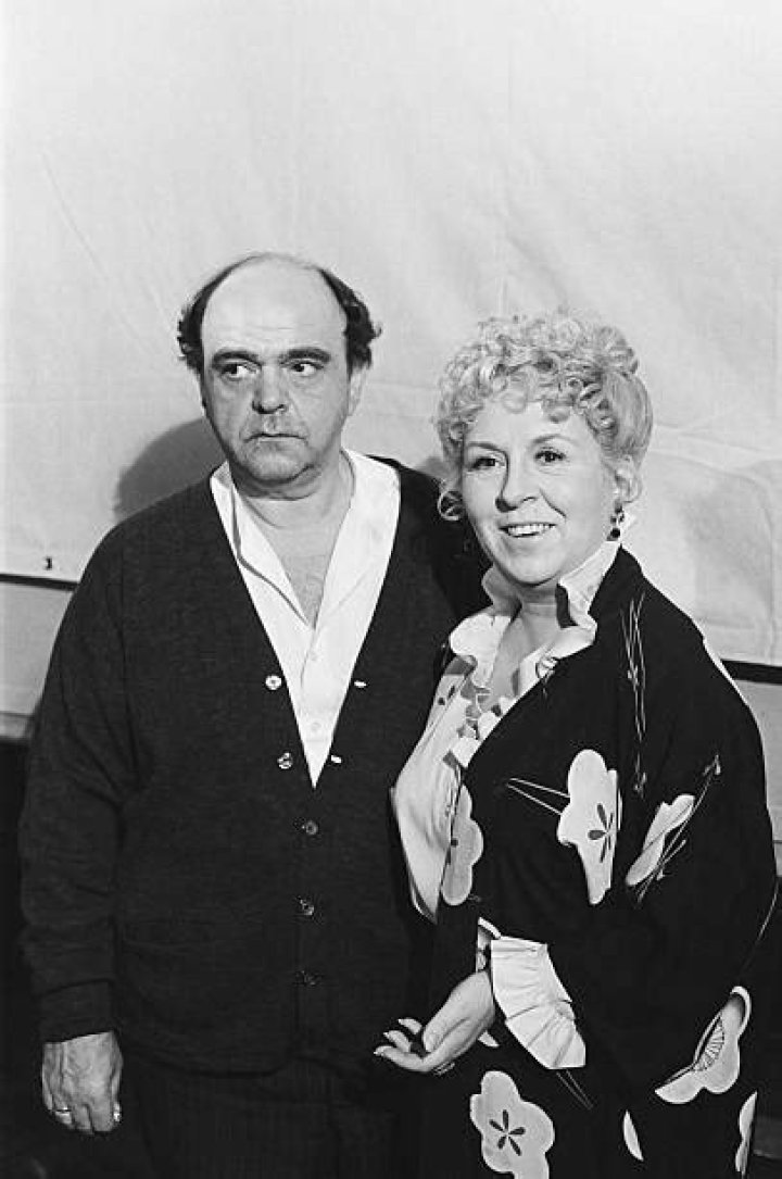 Doris Roberts and James Coco as seen in a black-and-white still taken in 1980 at the premiere of 'Seems Like Old Times'