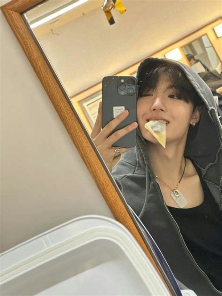 Doyoung in a selfie that was taken in the past