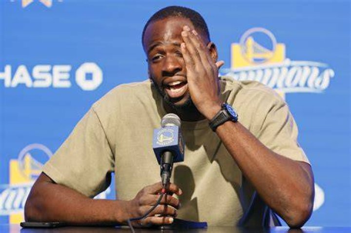 Draymond Green speaks during a press conference on April 13, 2016 in Oakland, California