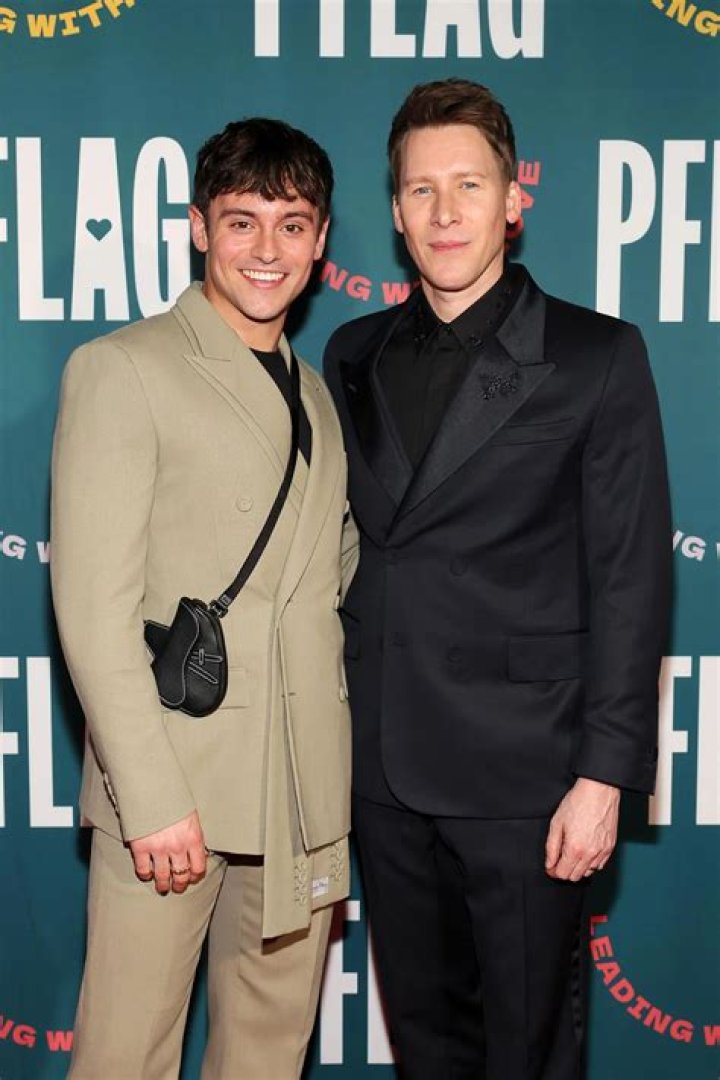 Dustin Lance Black (Right) and Tom Daley as seen in May 2018