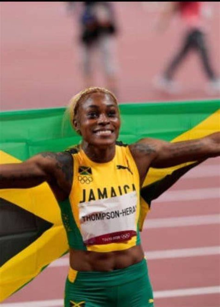 Elaine Thompson-Herah as seen in an Instagram Post in June 2021
