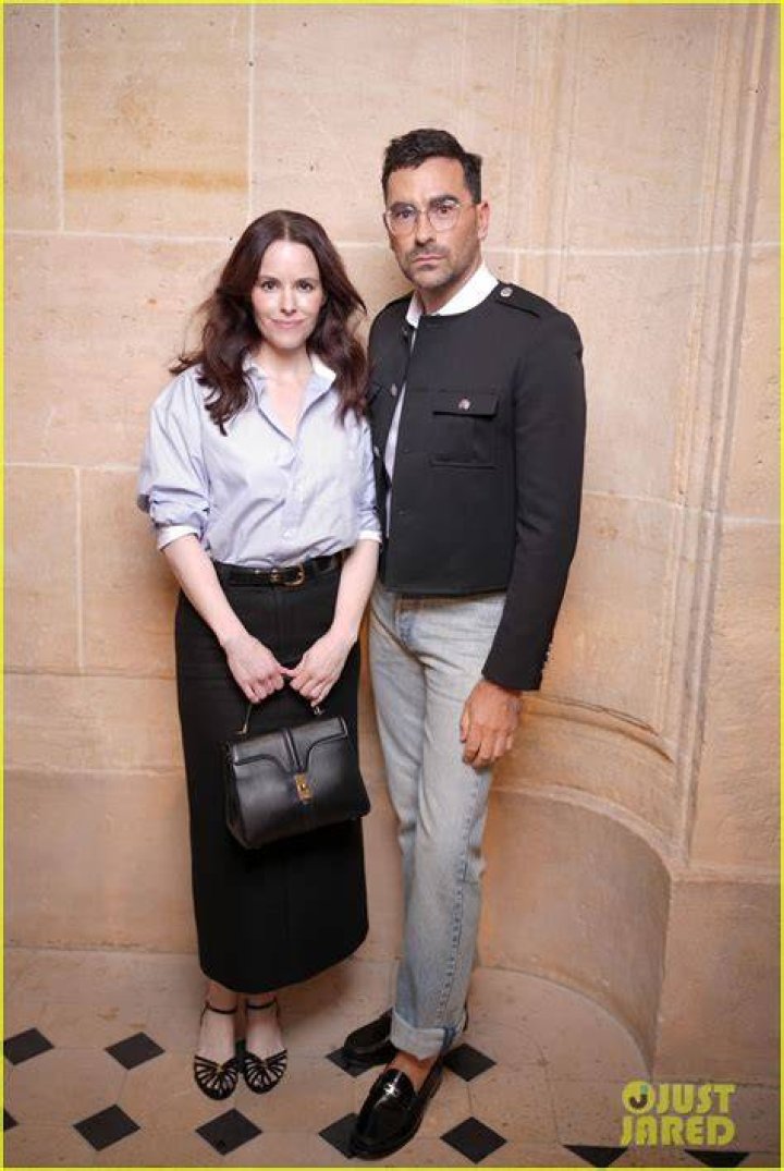 Emily Hampshire and Dan Levy in a selfie in June 2017