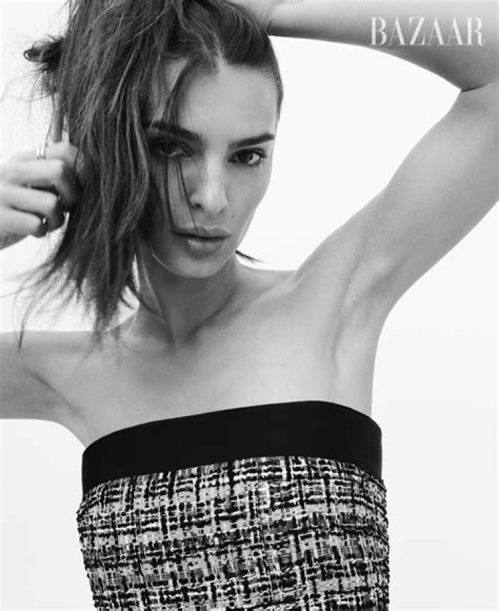 Emily Ratajkowski posing for the SI Swimsuit 2015 shoot