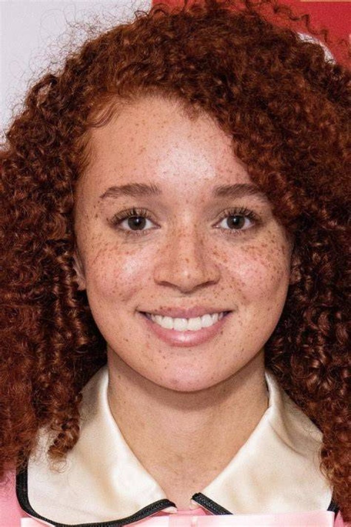 Erin Kellyman in April 2018 trying best to ignore the fact that she has to comb through her hair after washing it