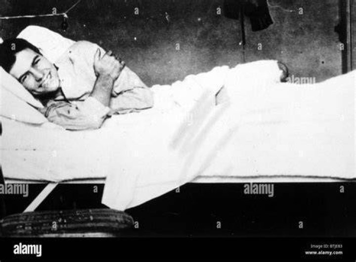 Ernest Hemingway in Red Cross Hospital in Milan, Italy in July 1918