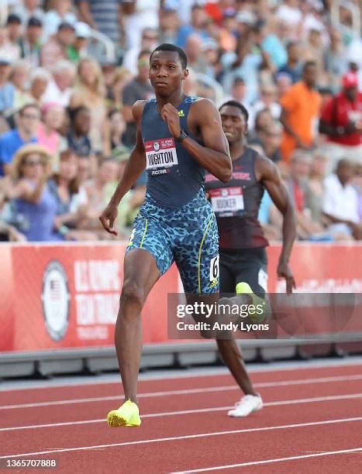 Erriyon Knighton in June 2021 breaking Usain Bolt's junior record