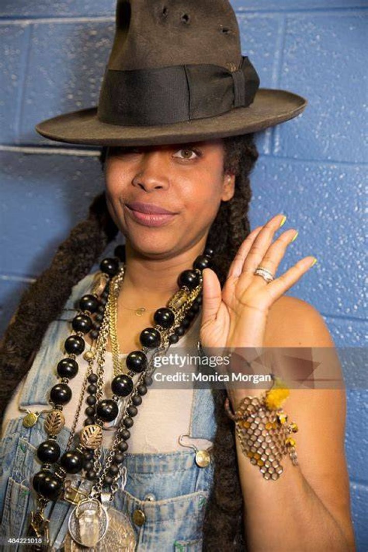 Erykah Badu posing backstage for Nation19 magazine in 2011