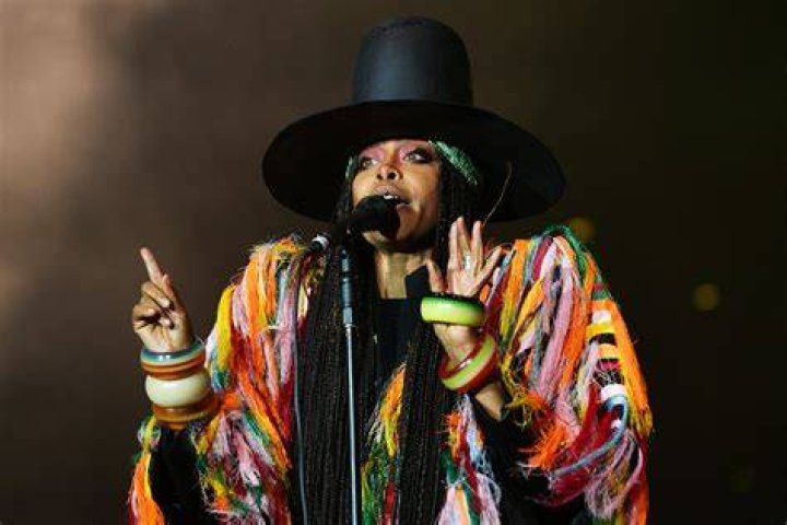 Erykah Badu while delivering a singing performance in 2005