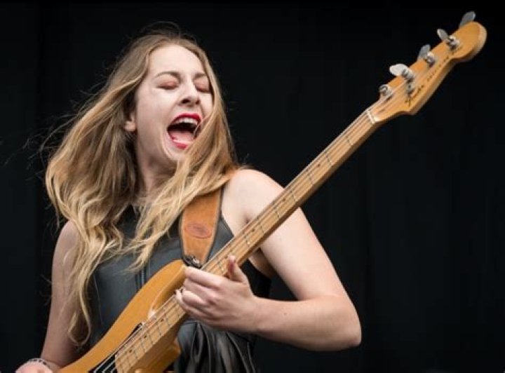 Este Haim performing at &Oslash;yafestivalen in 2013