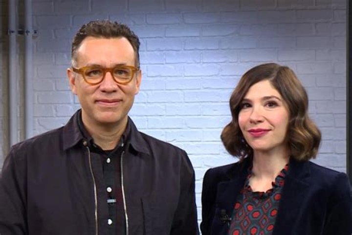 Fred Armisen seen with Carrie Brownstein at the Peabody Awards Luncheon in 2012