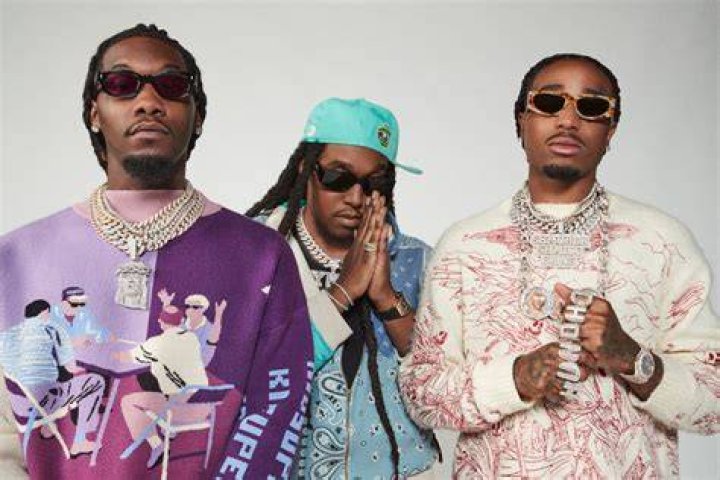 From Left to Right - Quavo Huncho, Pop Smoke, and Fabolous as seen while posing for a picture at Diddy's 50th birthday party in December 2019