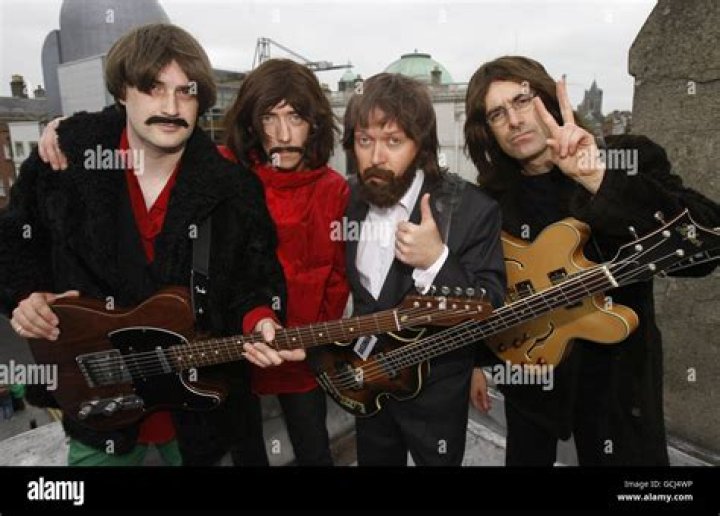 From Left to Right - Ringo Starr, George Harrison, John Lennon, and Paul McCartney as seen during The Beatles' Magical Mystery Tour
