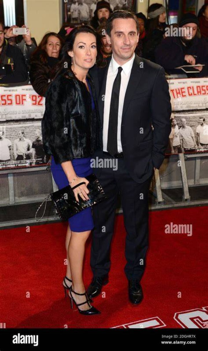 Gary Neville with wife Emma at the Class of '92 Premiere in December 2013