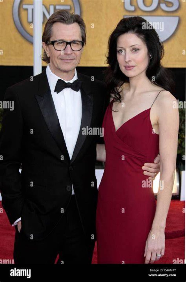 Gary Oldman and Alexandra Edenborough arrives at the 2014 Palm Springs International Film Festival at the Palm Springs Convention Center in Palm Springs California on January 4, 2014