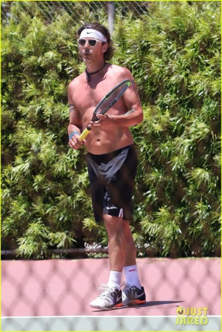 Gavin Rossdale shirtless playing tennis in Los Angeles in September 2009