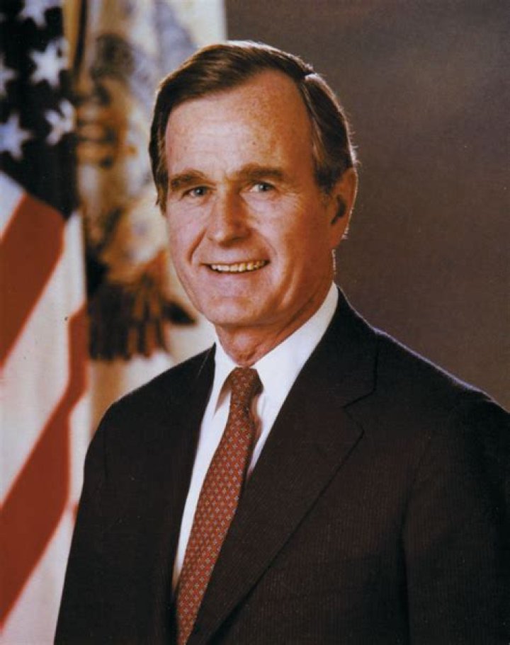 George H. W. Bush as seen in the presidential portrait, c. 1989