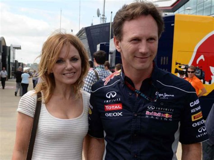 Geri Halliwell and Christian Horner at the pre-dinner reception for the Prince's Trust Invest in Futures Gala Dinner in February 2016