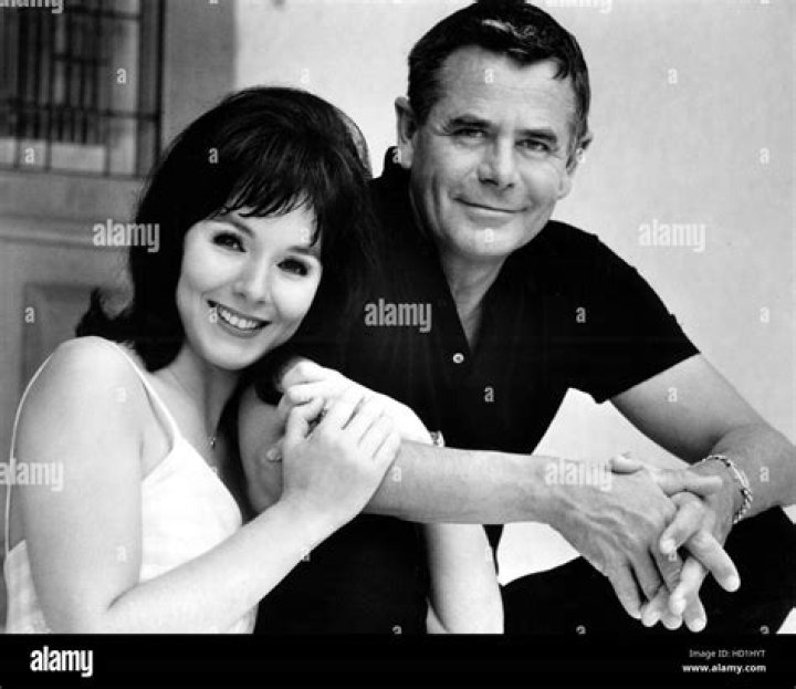 Glenn Ford and Kathryn Hays pictured on their wedding day in 1966