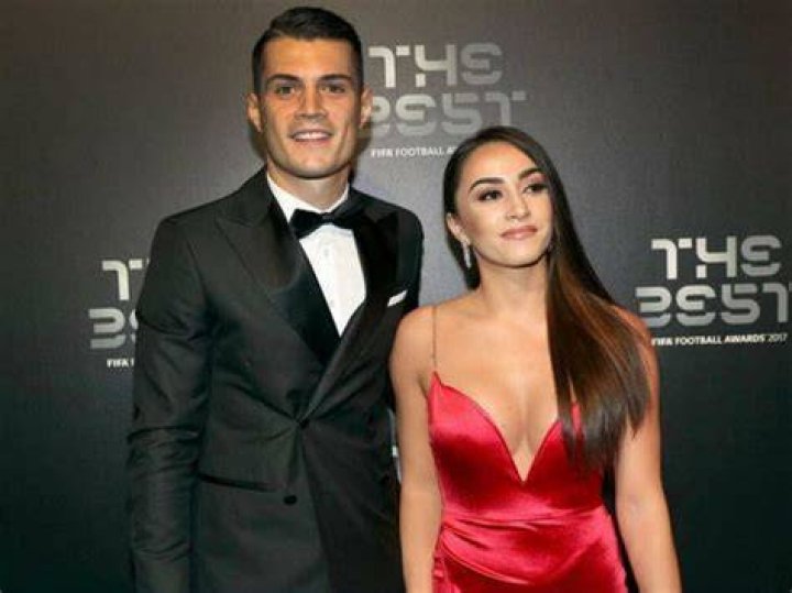 Granit Xhaka with Leonita Xhaka in July 2018