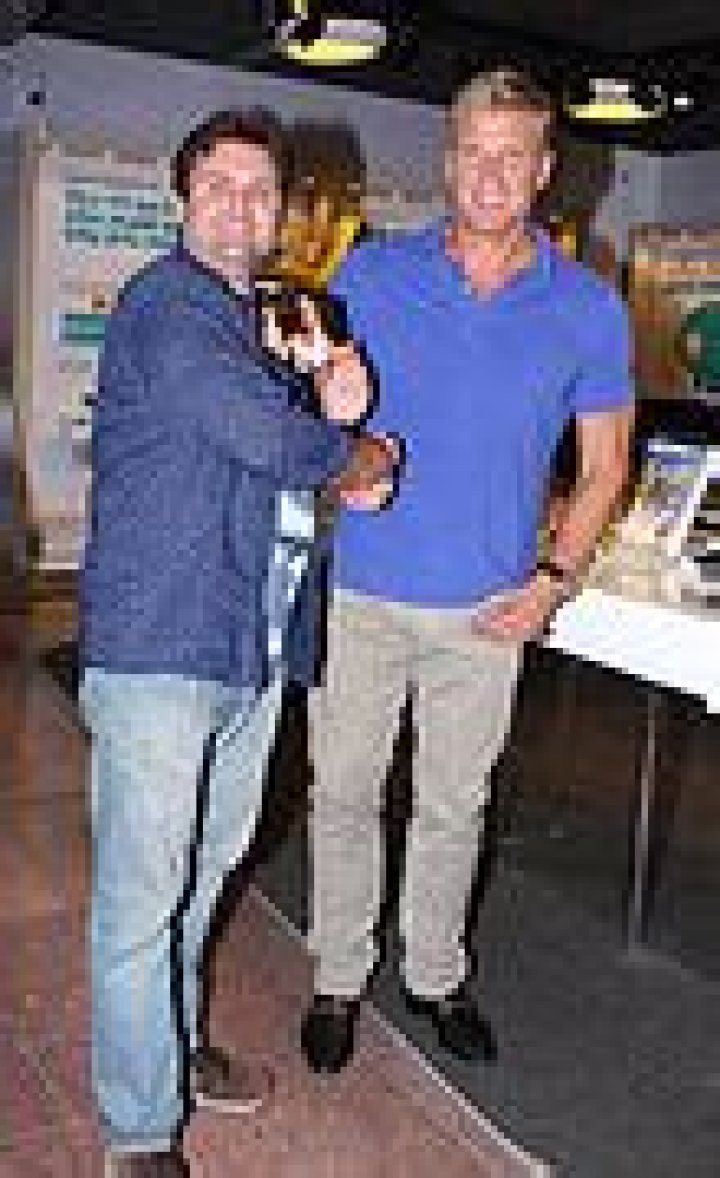 Greg Tingle and Dolph Lundgren in September 2014