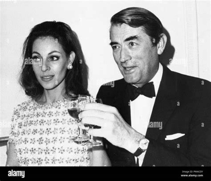 Gregory Peck and wife Veronique as seen together in the 1950s