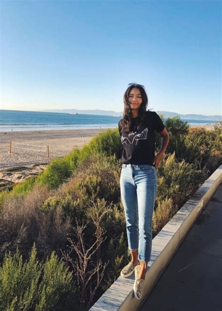 Greta Onieogou as seen while posing for a picture during a gorgeous sunset in Beverly Hills, Los Angeles County, California, United States in November 2019