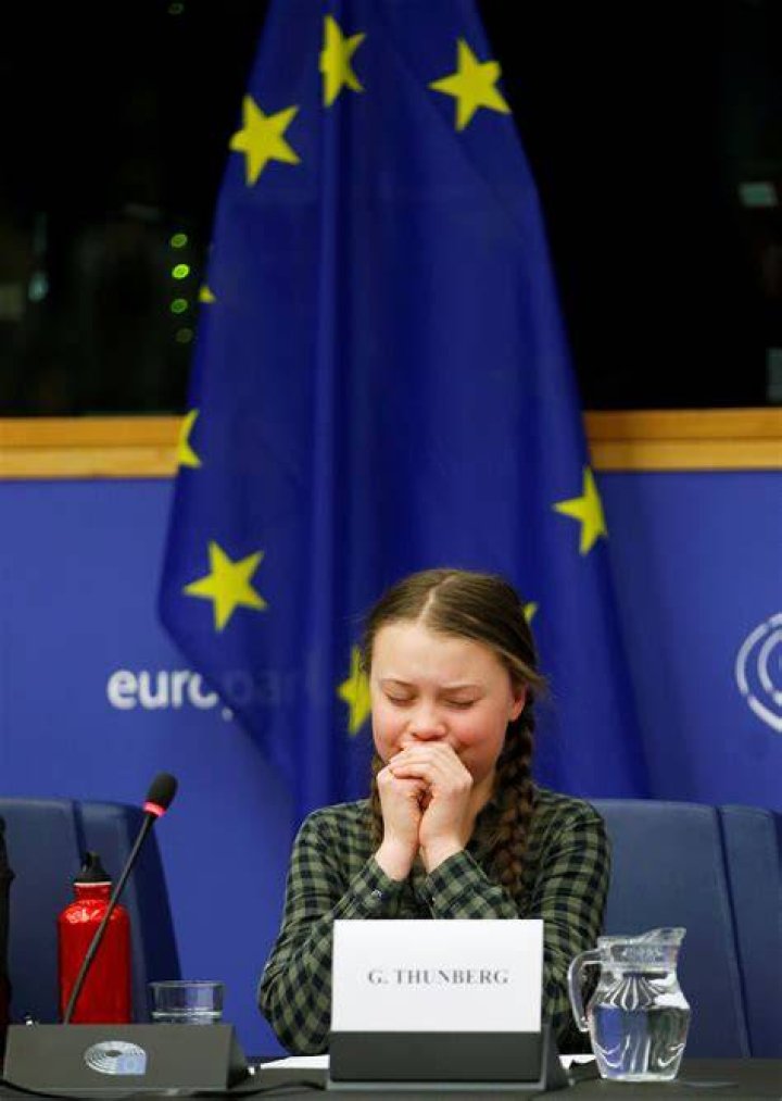 Greta Thunberg at the European Parliament in April 2019