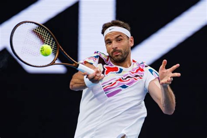 Grigor Dimitrov while playing the match in 2016